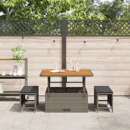 Set da Pranzo per Giardino Grigio Poly Rattan - homemem39