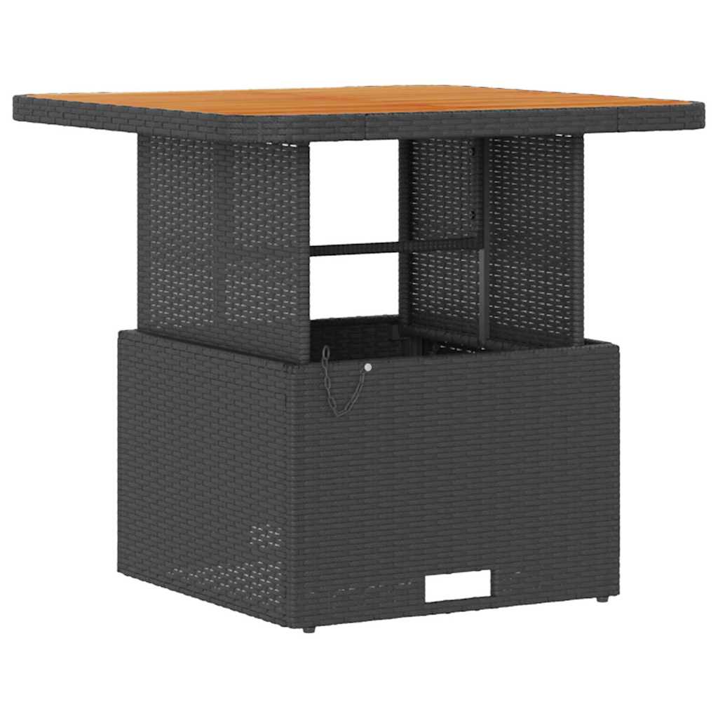 Set da Pranzo per Giardino Nero Poly Rattan - homemem39