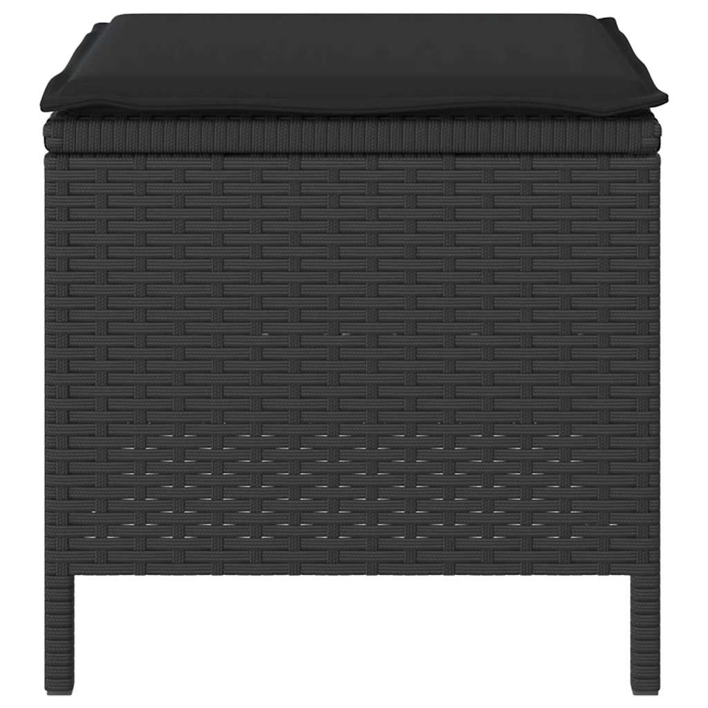 Set da Pranzo per Giardino Nero Poly Rattan - homemem39