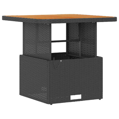 Set da Pranzo per Giardino Nero Poly Rattan - homemem39