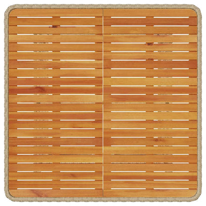 Set da Pranzo per Giardino Beige Poly Rattan - homemem39