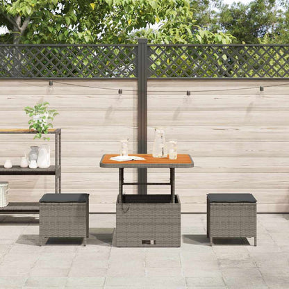 Set da Pranzo per Giardino Grigio Poly Rattan - homemem39