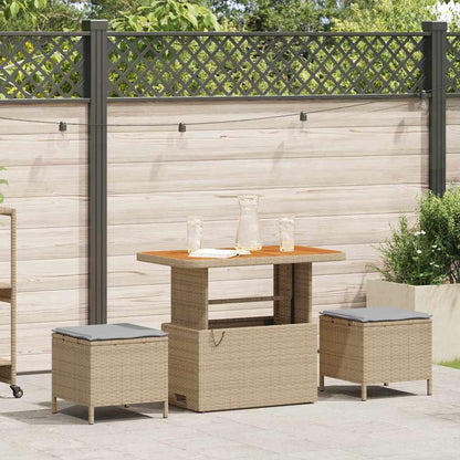 Set da Pranzo per Giardino Beige Poly Rattan - homemem39