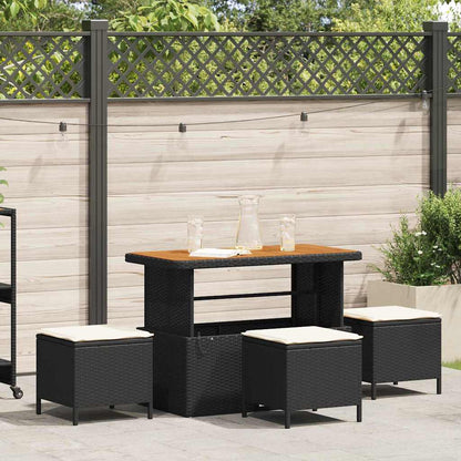 Set da Pranzo per Giardino Nero Poly Rattan - homemem39