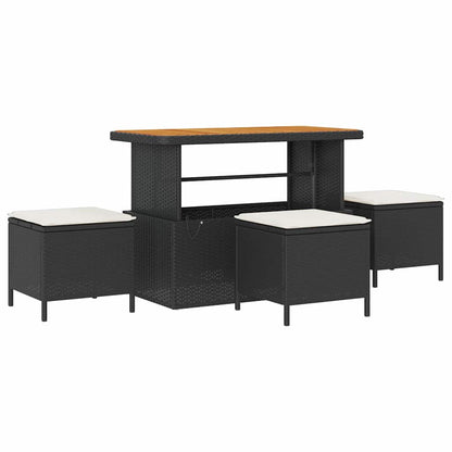 Set da Pranzo per Giardino Nero Poly Rattan - homemem39