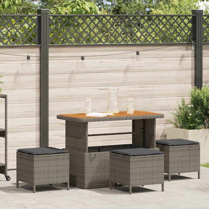 Set da Pranzo per Giardino Grigio Poly Rattan - homemem39