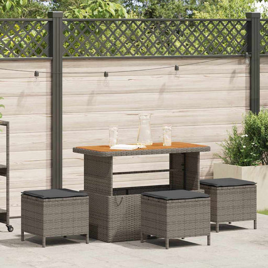 Set da Pranzo per Giardino Grigio Poly Rattan - homemem39