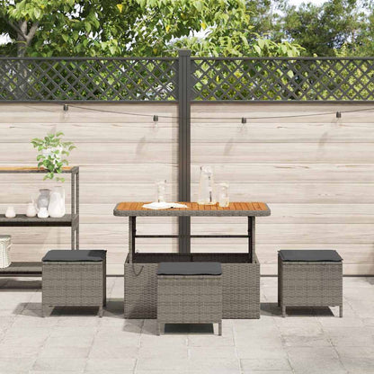 Set da Pranzo per Giardino Grigio Poly Rattan - homemem39