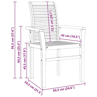 Sedia da pranzo 2 pcs Marrone 62.5 x 54 x 95.5 cm