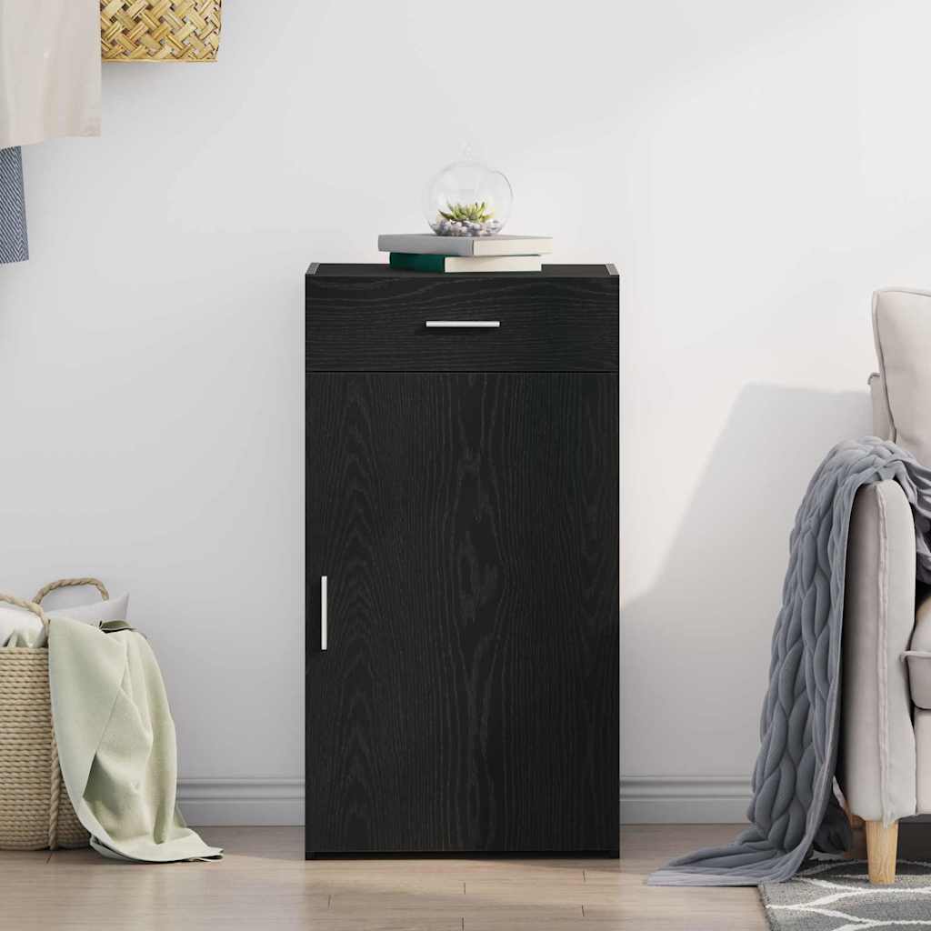 Credenza con cassetto Rovere Nero 50 x 42,5 x 93 cm