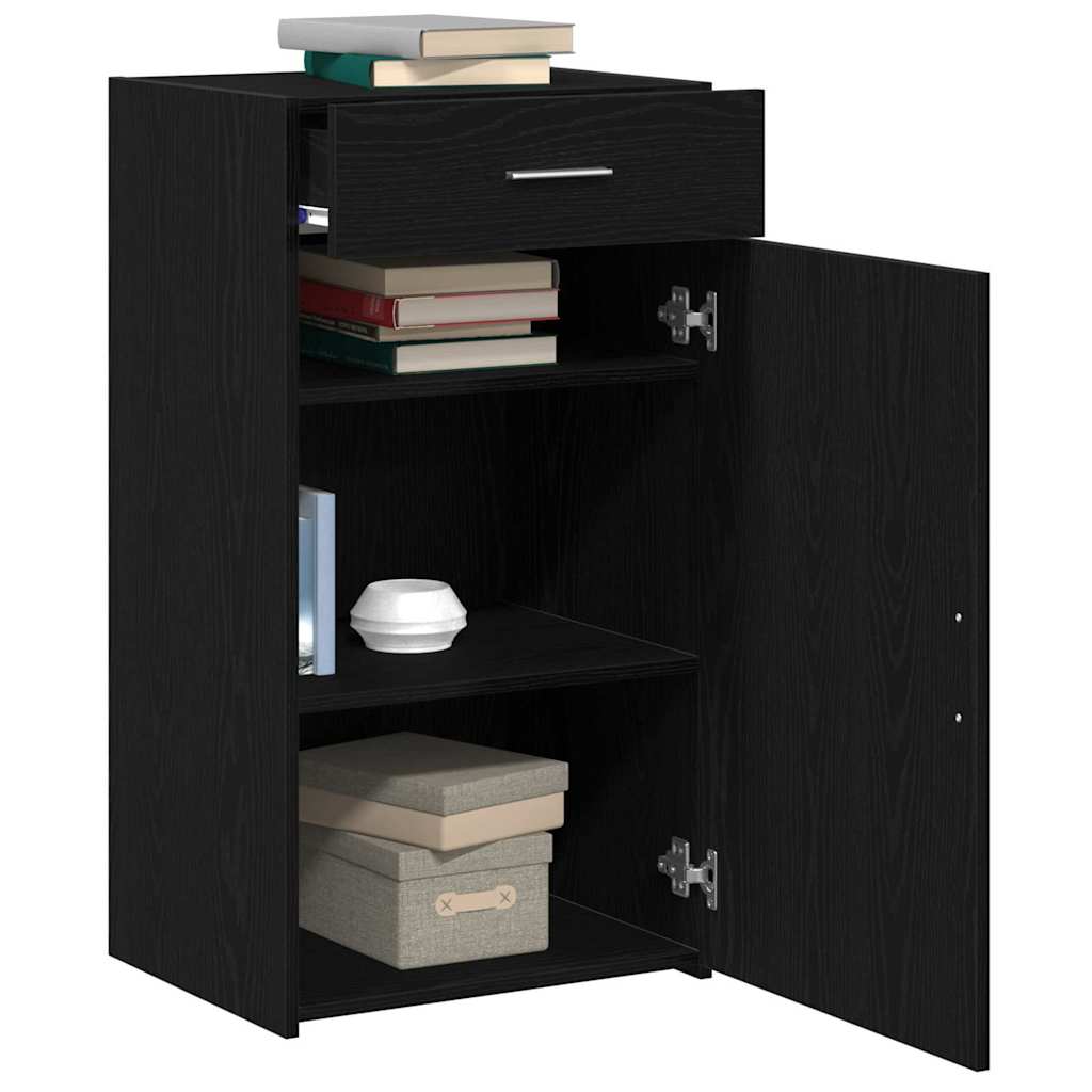 Credenza con cassetto Rovere Nero 50 x 42,5 x 93 cm