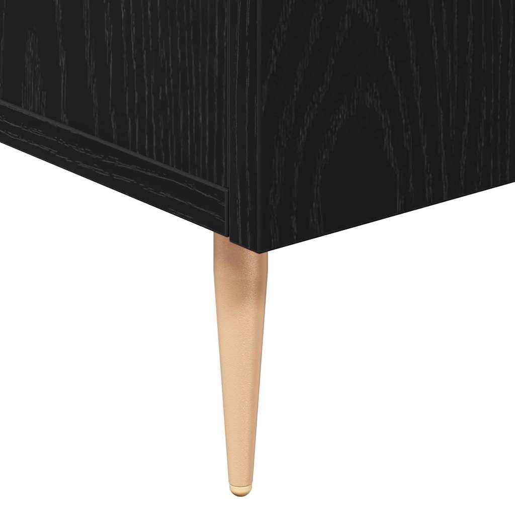 Credenza Rovere Nero 90 x 34 x 80 cm Legno multistrato