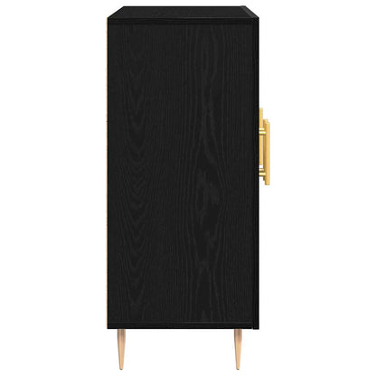 Credenza Rovere Nero 90 x 34 x 80 cm Legno multistrato