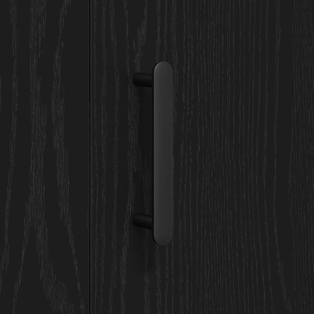Credenza Rovere Nero 90 x 34 x 80 cm Legno multistrato