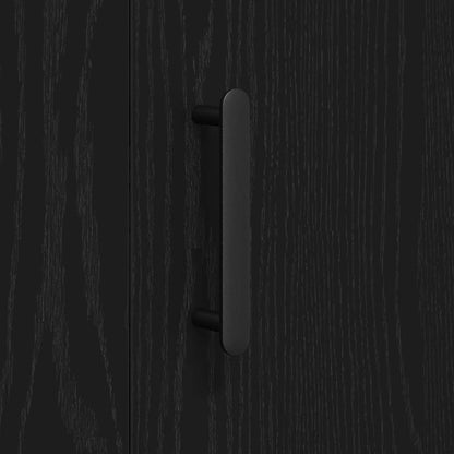 Credenza Rovere Nero 90 x 34 x 80 cm Legno multistrato