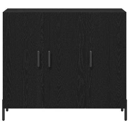 Credenza Rovere Nero 90 x 34 x 80 cm Legno multistrato