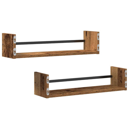 Scaffale da parete 2 pcs Legno vecchio 60 x 16 x 14 cm