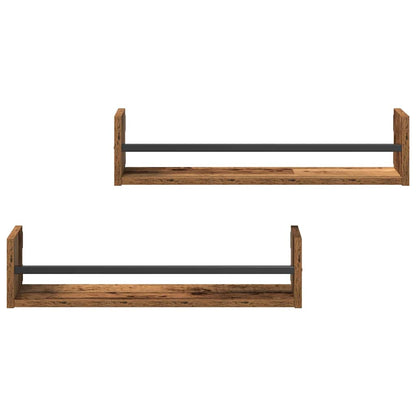 Scaffale da parete 2 pcs Legno vecchio 60 x 16 x 14 cm