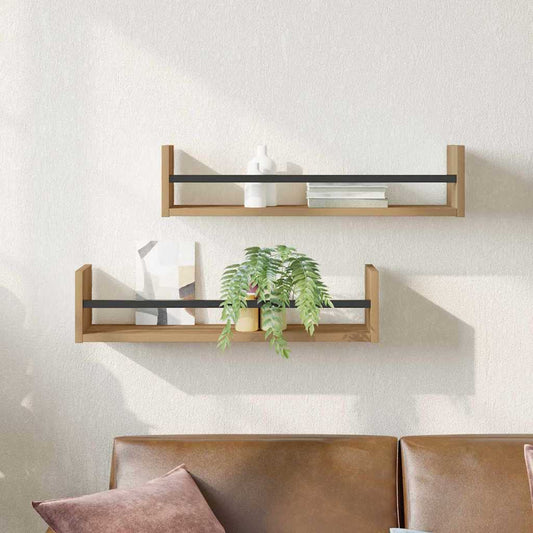 Scaffale da parete A parete 2 pcs Rovere artigianale | homemem39