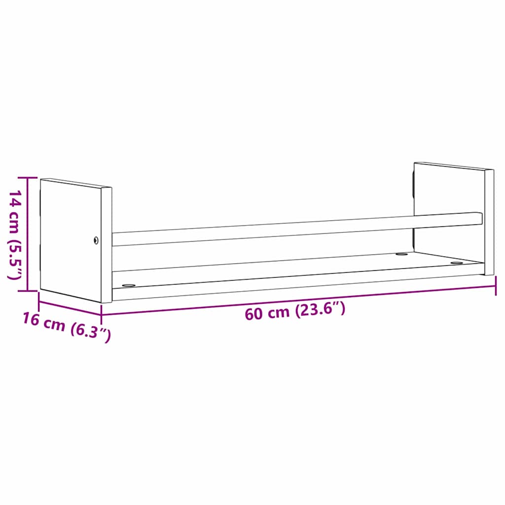 Scaffale da parete A parete 2 pcs Rovere artigianale | homemem39