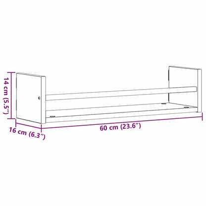 Scaffale da parete A parete 2 pcs Rovere artigianale | homemem39
