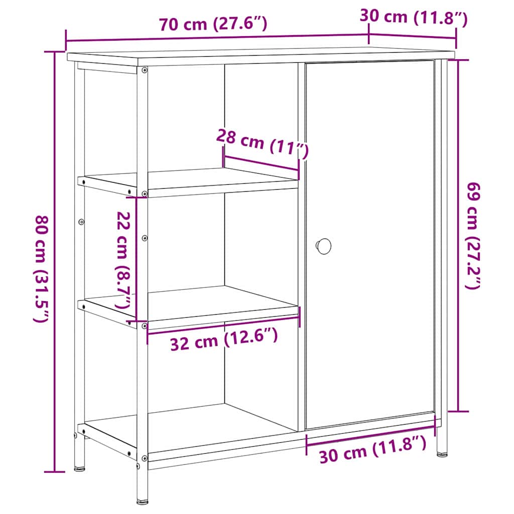 Credenza Rovere artigianale 70 x 30 x 80 cm