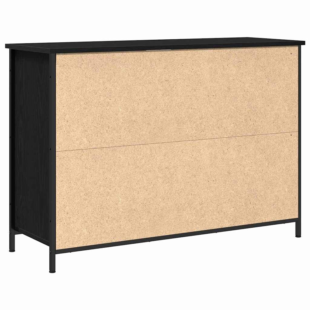 Credenza Rovere Nero 100 x 35 x 70 cm