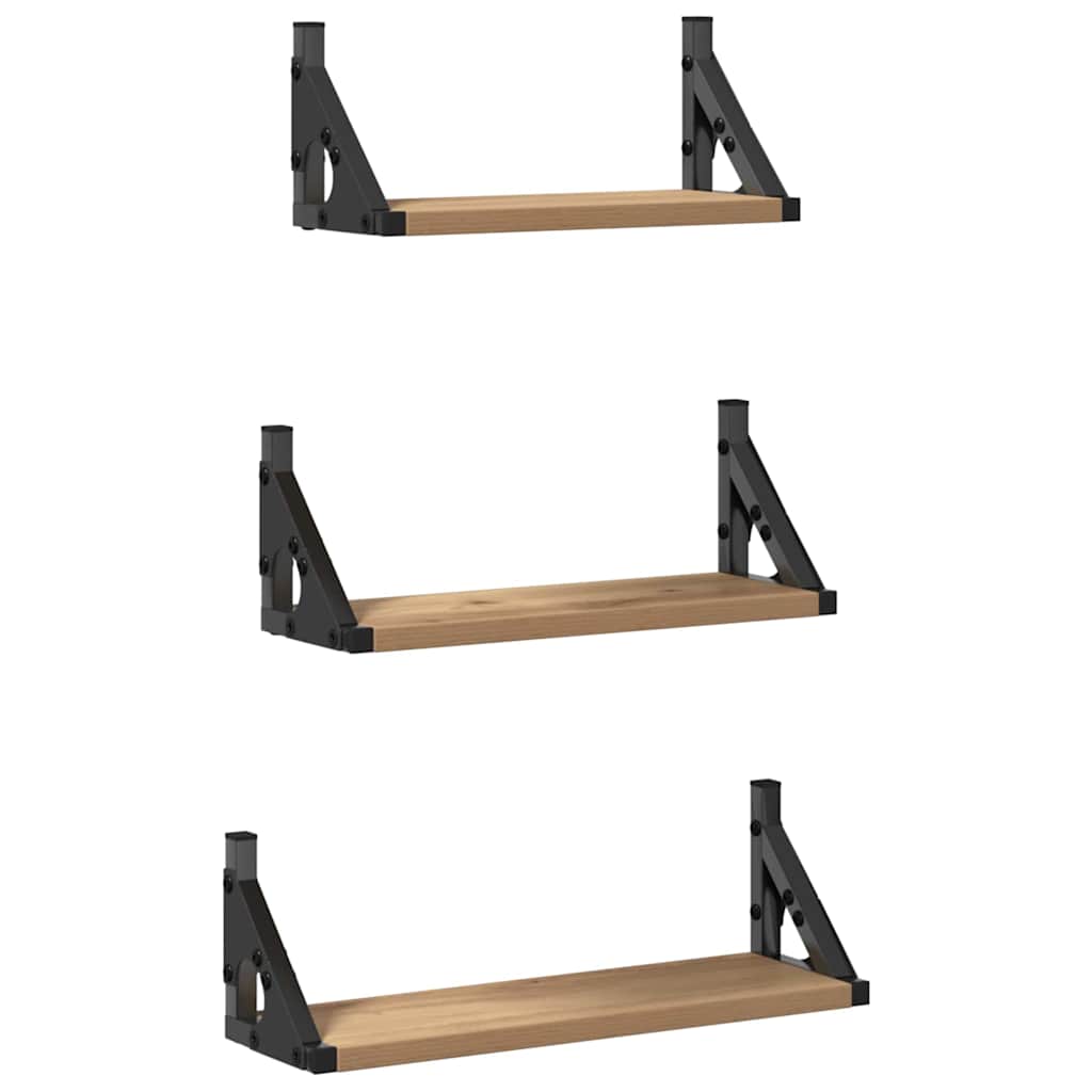 Scaffale da parete A parete 3 pcs Quercia Fumosa | homemem39