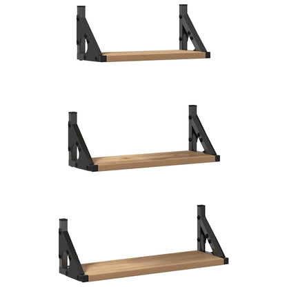 Scaffale da parete A parete 3 pcs Quercia Fumosa | homemem39