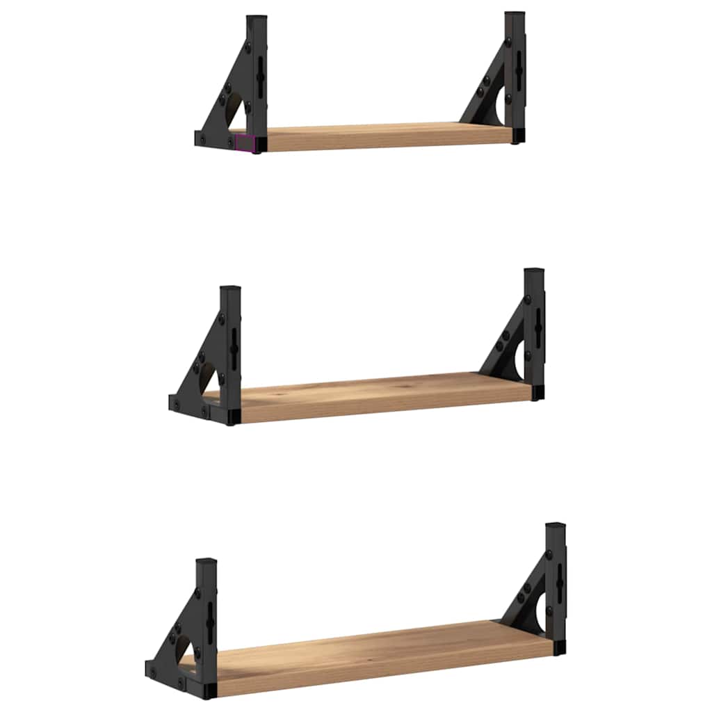 Scaffale da parete A parete 3 pcs Quercia Fumosa | homemem39