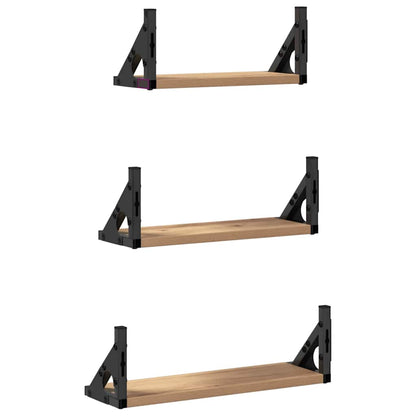 Scaffale da parete A parete 3 pcs Quercia Fumosa | homemem39