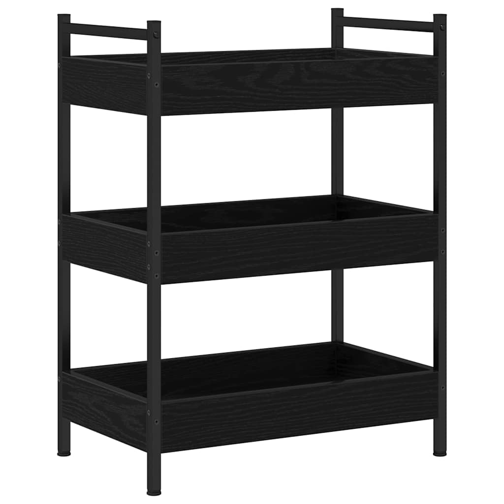 Carrello da Cucina Rovere nero 50 x 30 x 70 cm