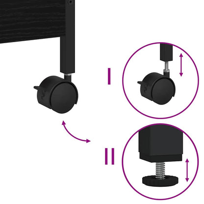 Carrello da Cucina Rovere nero 50 x 30 x 70 cm