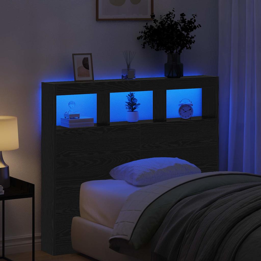 Testiera Rovere Nero 120 x 17 x 102 cm Legno multistrato - homemem39