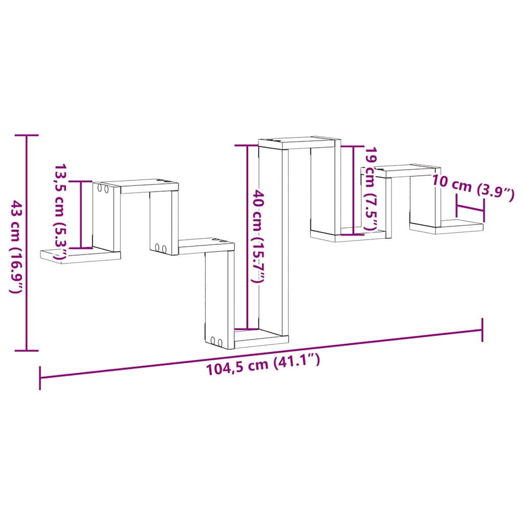 Scaffale da parete Legno vecchio 104,5 x 43 x 10 cm | homemem39