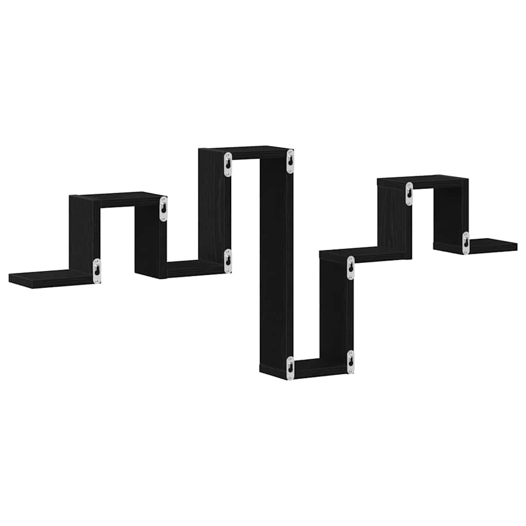 Scaffale da parete Rovere Nero 104,5 x 43 x 10 cm | homemem39