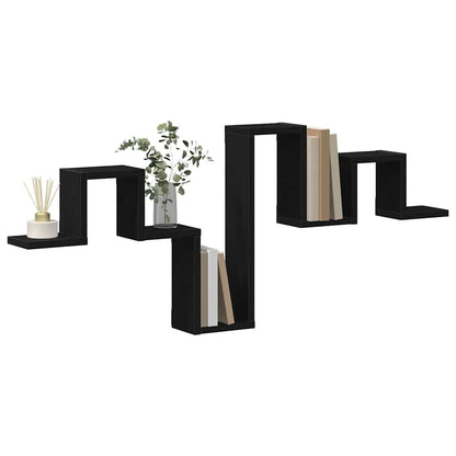 Scaffale da parete Rovere Nero 104,5 x 43 x 10 cm | homemem39