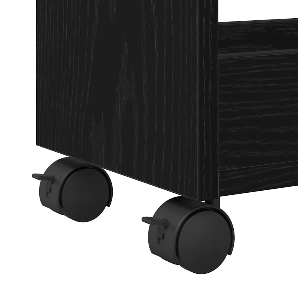 Armadietto con ruota Rovere Nero 60 x 22 x 79 cm | homemem39