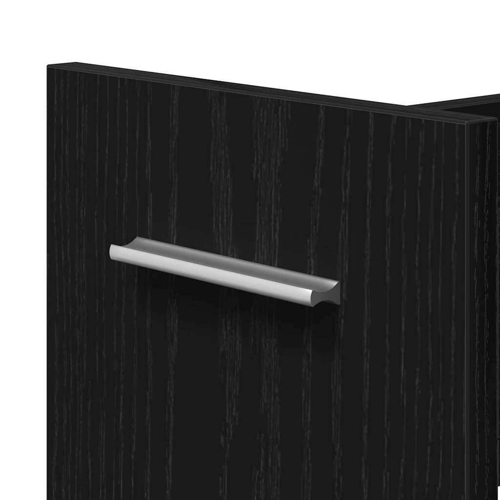 Armadietto con ruota Rovere Nero 60 x 22 x 79 cm | homemem39