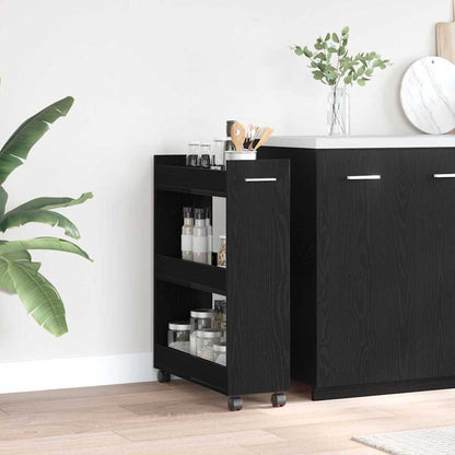 Armadietto con ruota Rovere Nero 60 x 22 x 79 cm | homemem39