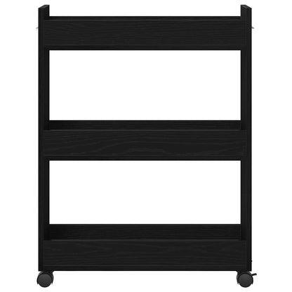 Armadietto con ruota Rovere Nero 60 x 22 x 79 cm | homemem39