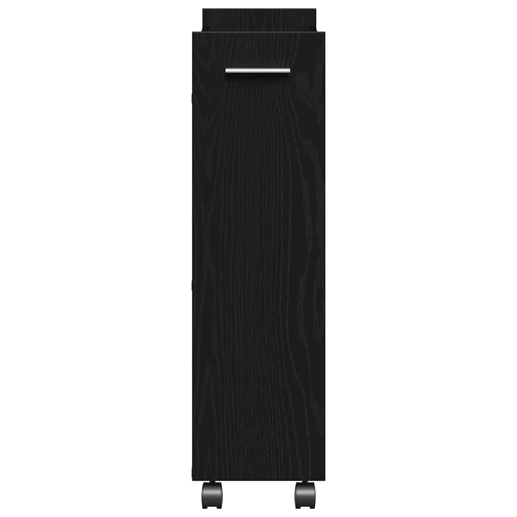 Armadietto con ruota Rovere Nero 60 x 22 x 79 cm | homemem39