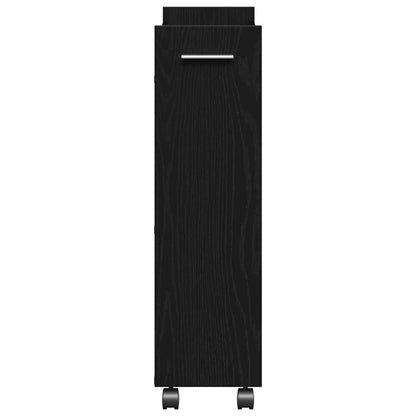 Armadietto con ruota Rovere Nero 60 x 22 x 79 cm | homemem39