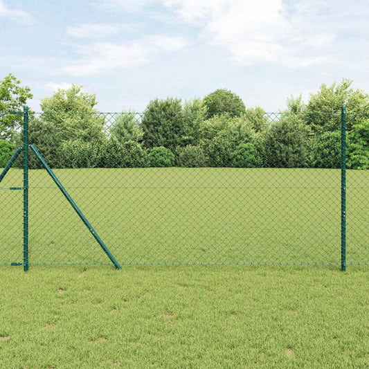 Recinzione a rete metallica 10 x 1,4 m Acciaio Verde