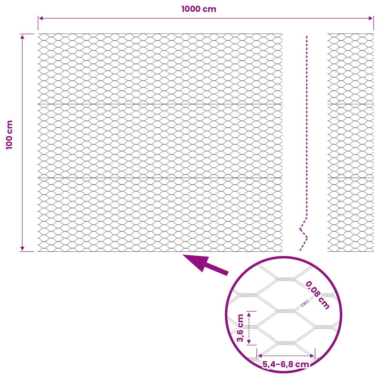 Recinzione Esagonale Verde 1 x 10 m PVC | homemem39