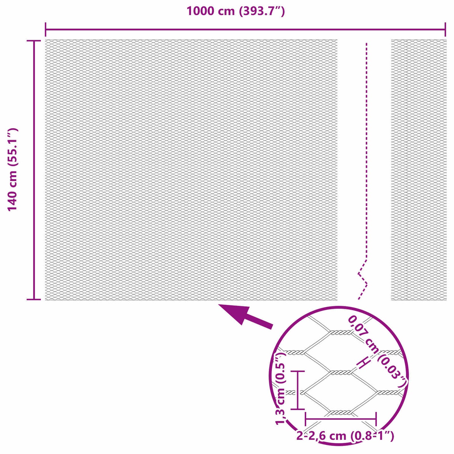 Recinzione Esagonale Verde 1,4 x 10 m PVC | homemem39