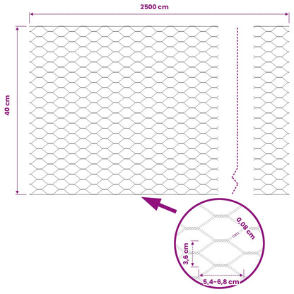 Recinzione Esagonale Verde 0,4 x 25 m PVC | homemem39