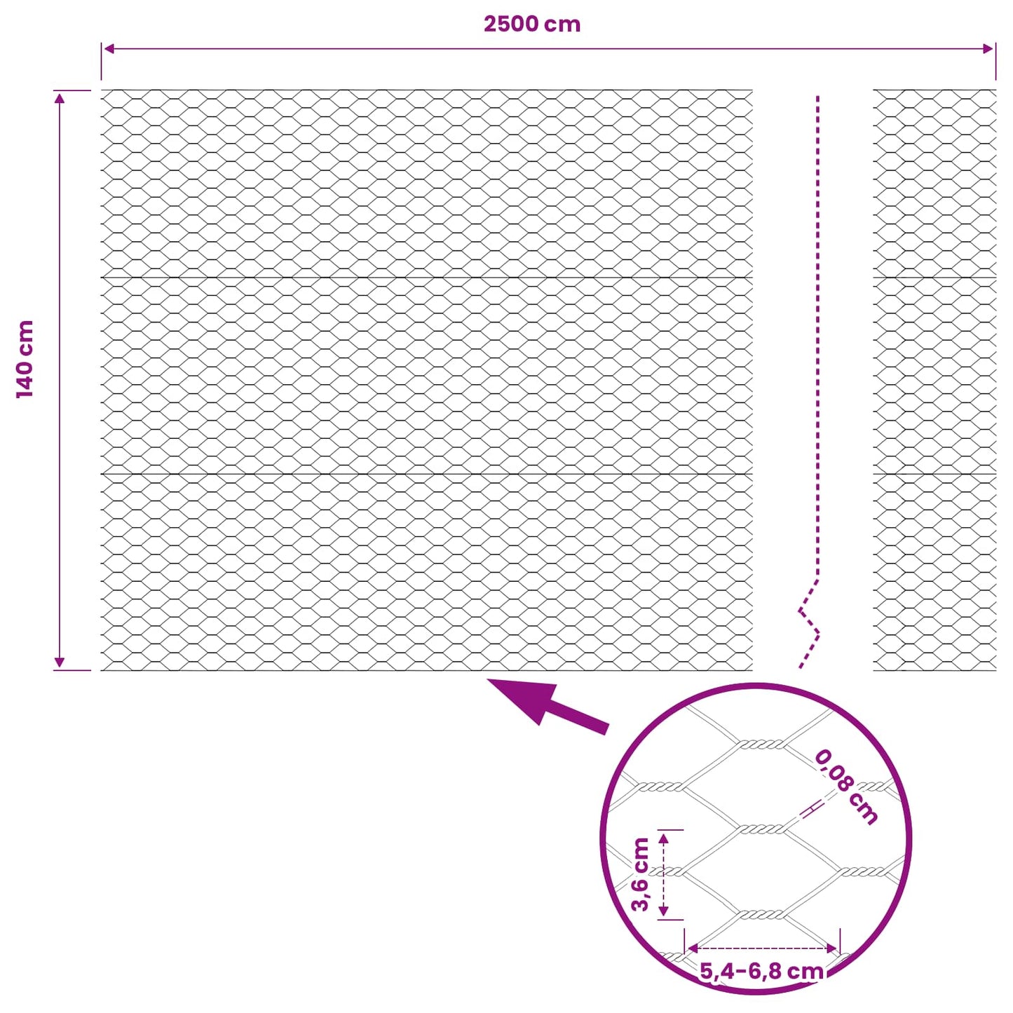 Recinzione Esagonale Verde 1,4 x 25 m PVC | homemem39