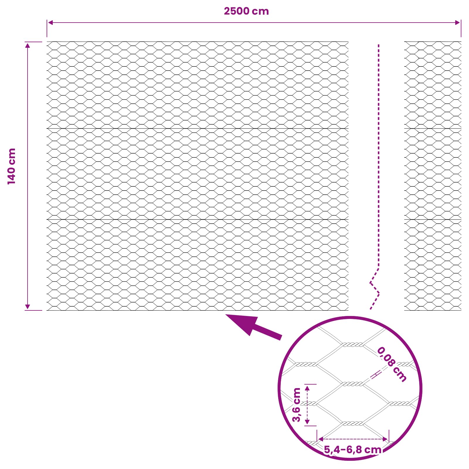 Recinzione Esagonale Verde 1,4 x 25 m PVC | homemem39