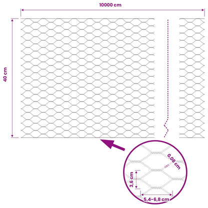 Recinzione Esagonale Verde 0,4 x 100 m PVC | homemem39
